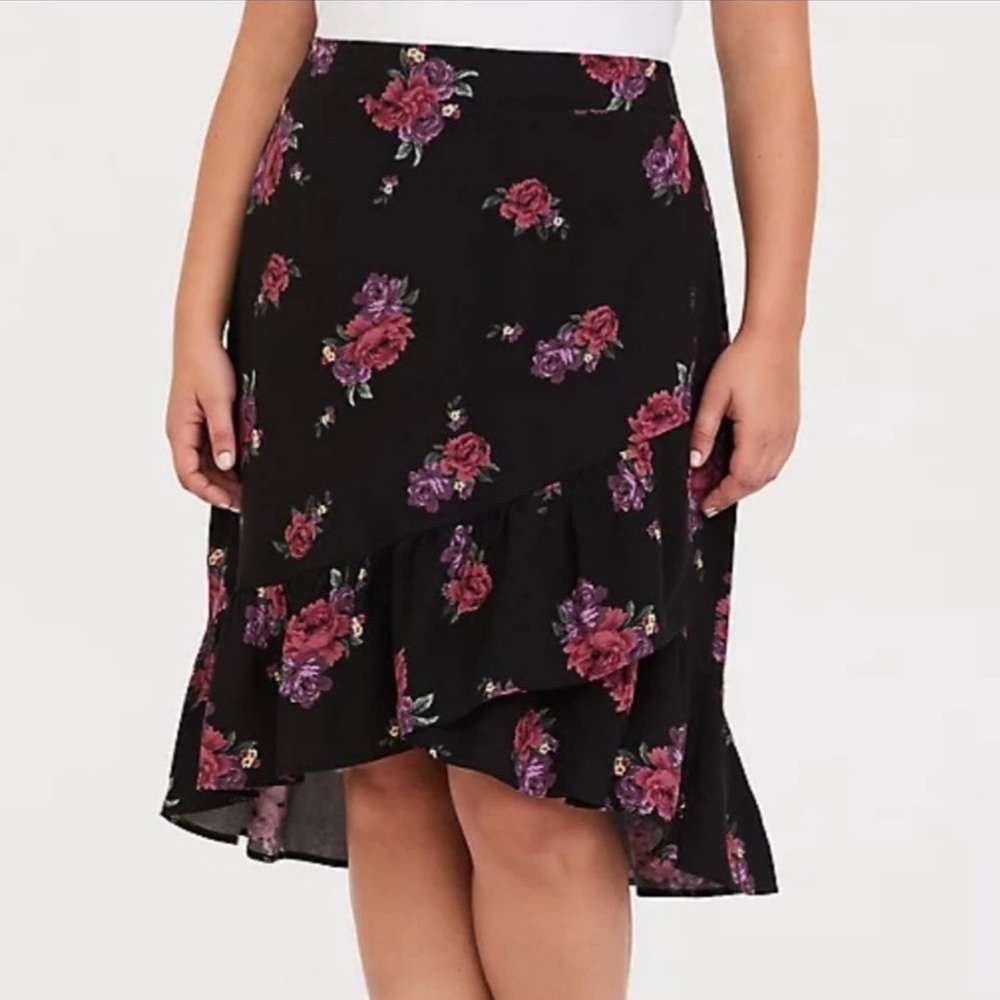 Torrid Floral Challis Wrap Skirt